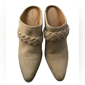 Universal Thread Women's Slip On Ankle Boots Size 9 Tan Braid Heels Pumps Shoes